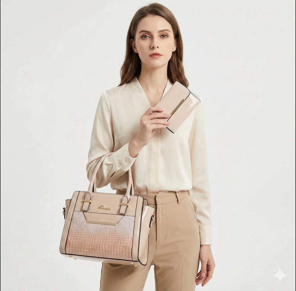 Ensemble sac et portefeuille en cuir - Cror