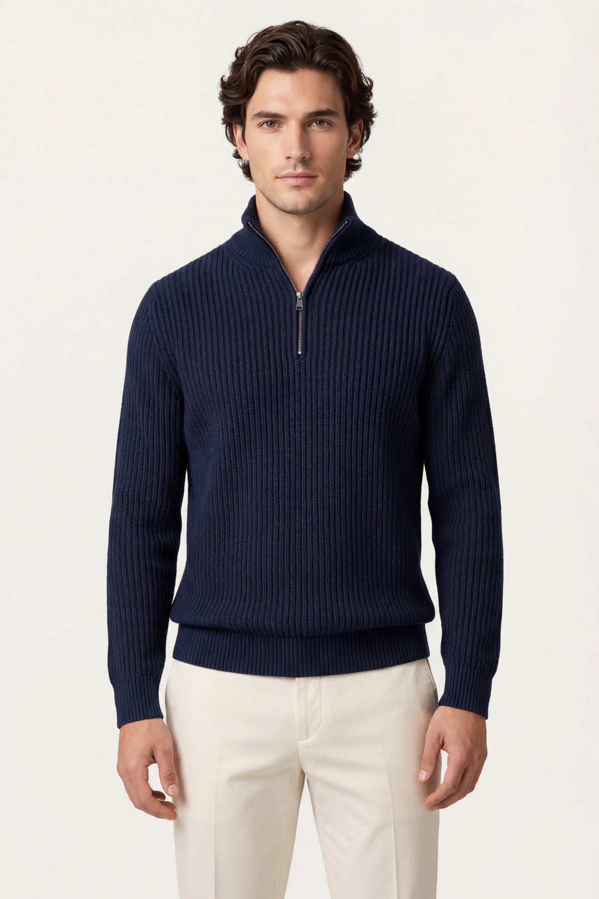 Sandron Navy Knit Zip