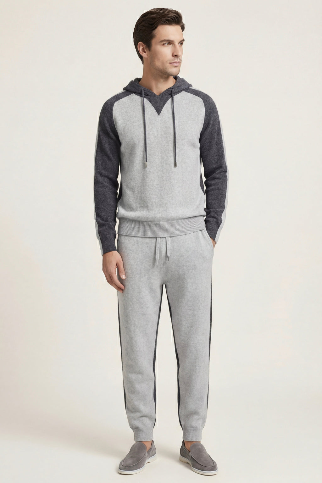 Ensemble Signature gris à capuche