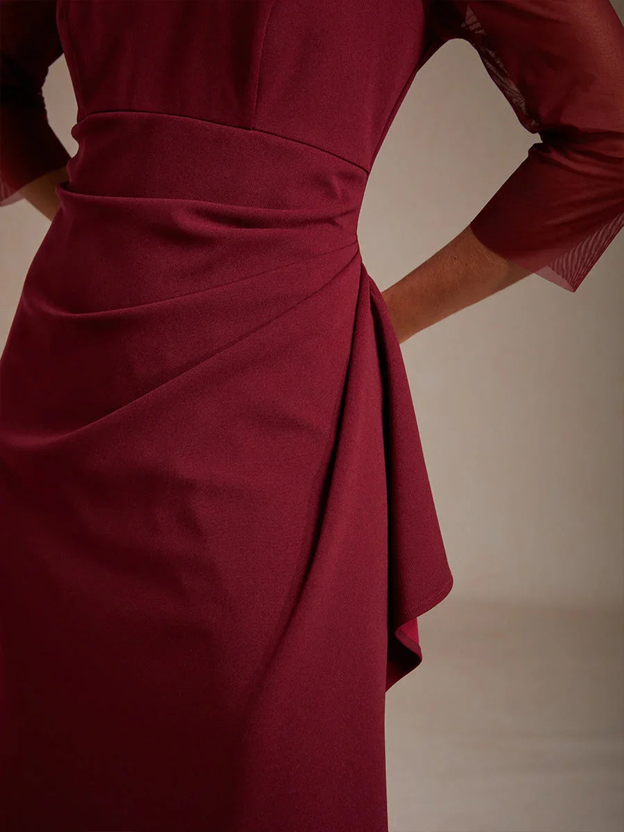 Robe midi ajustée avec drapé