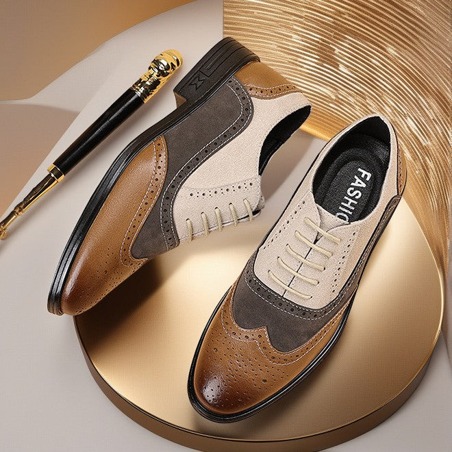 Chaussures Brogue Whitmore en Cuir et Daim