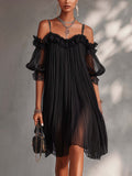 Aurora | Robe longue en mousseline à col en V