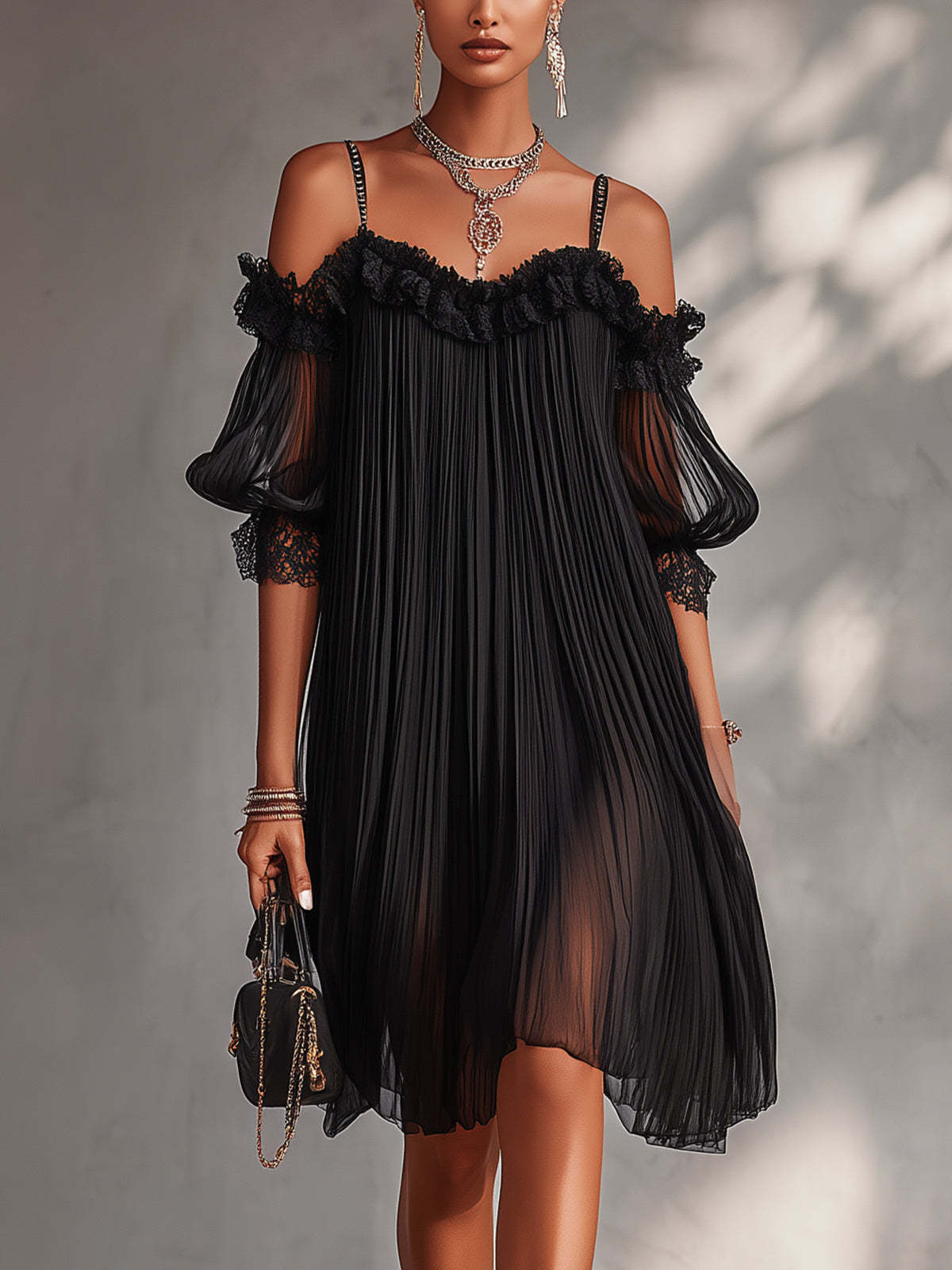 Aurora | Robe longue en mousseline à col en V