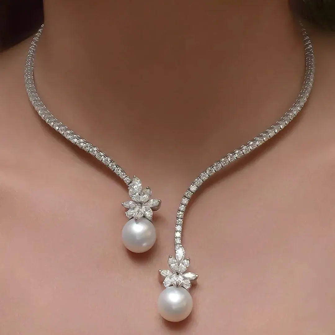 Valentina - Collier Élégant avec Perles en Argent Sterling