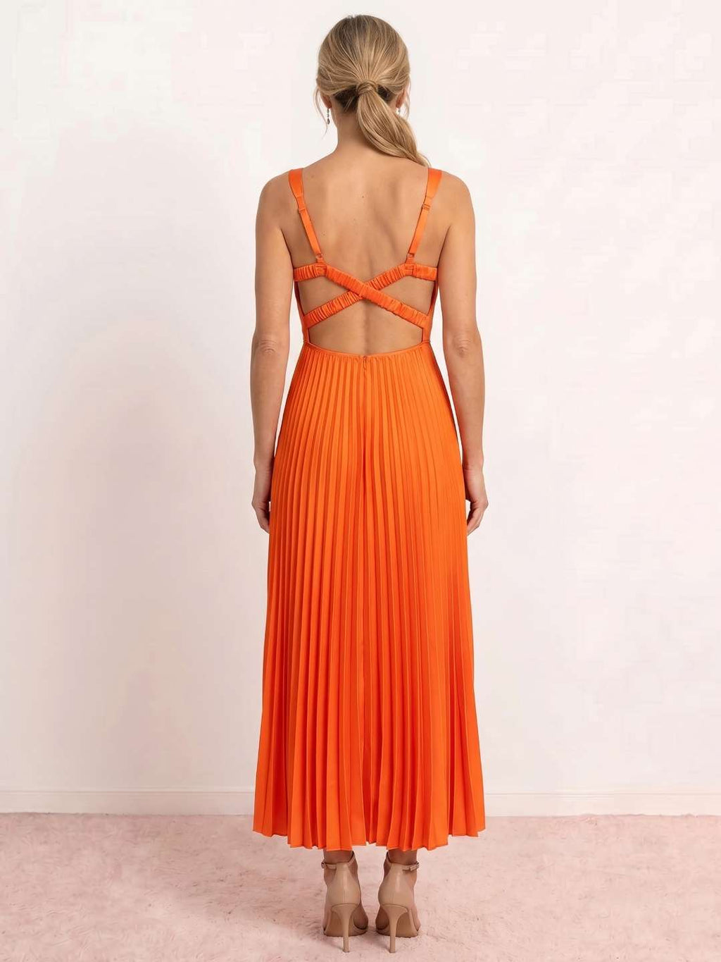 Robe midi plissée Vesta