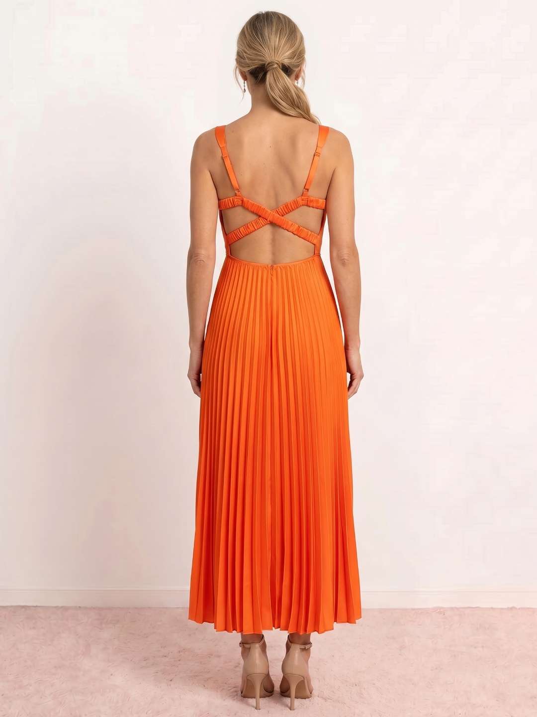 Robe midi plissée Vesta