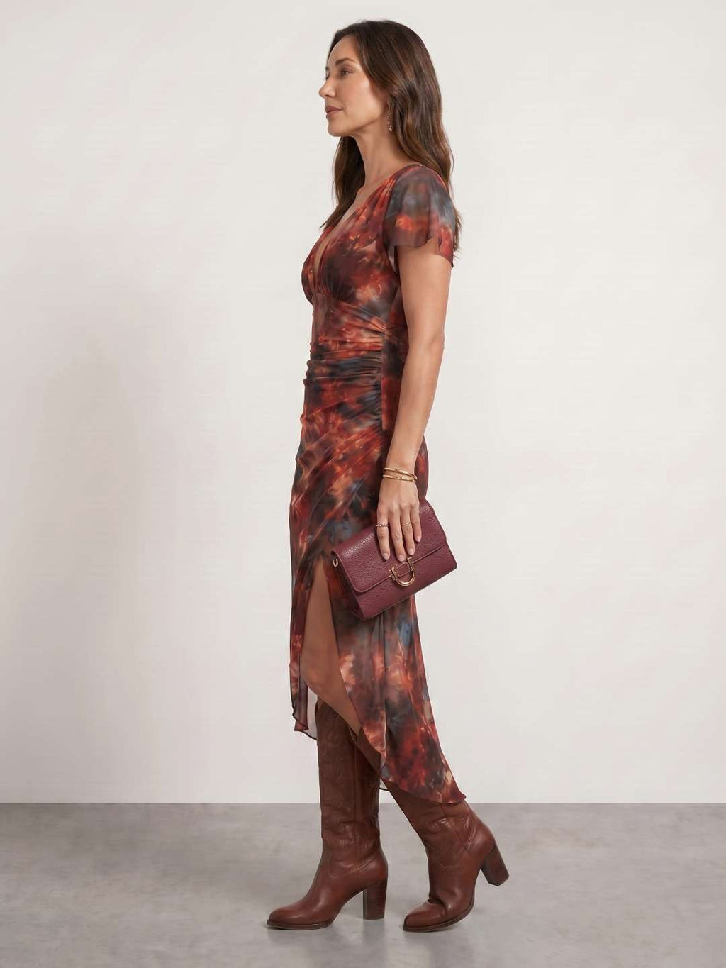 Robe midi avec détail drapé