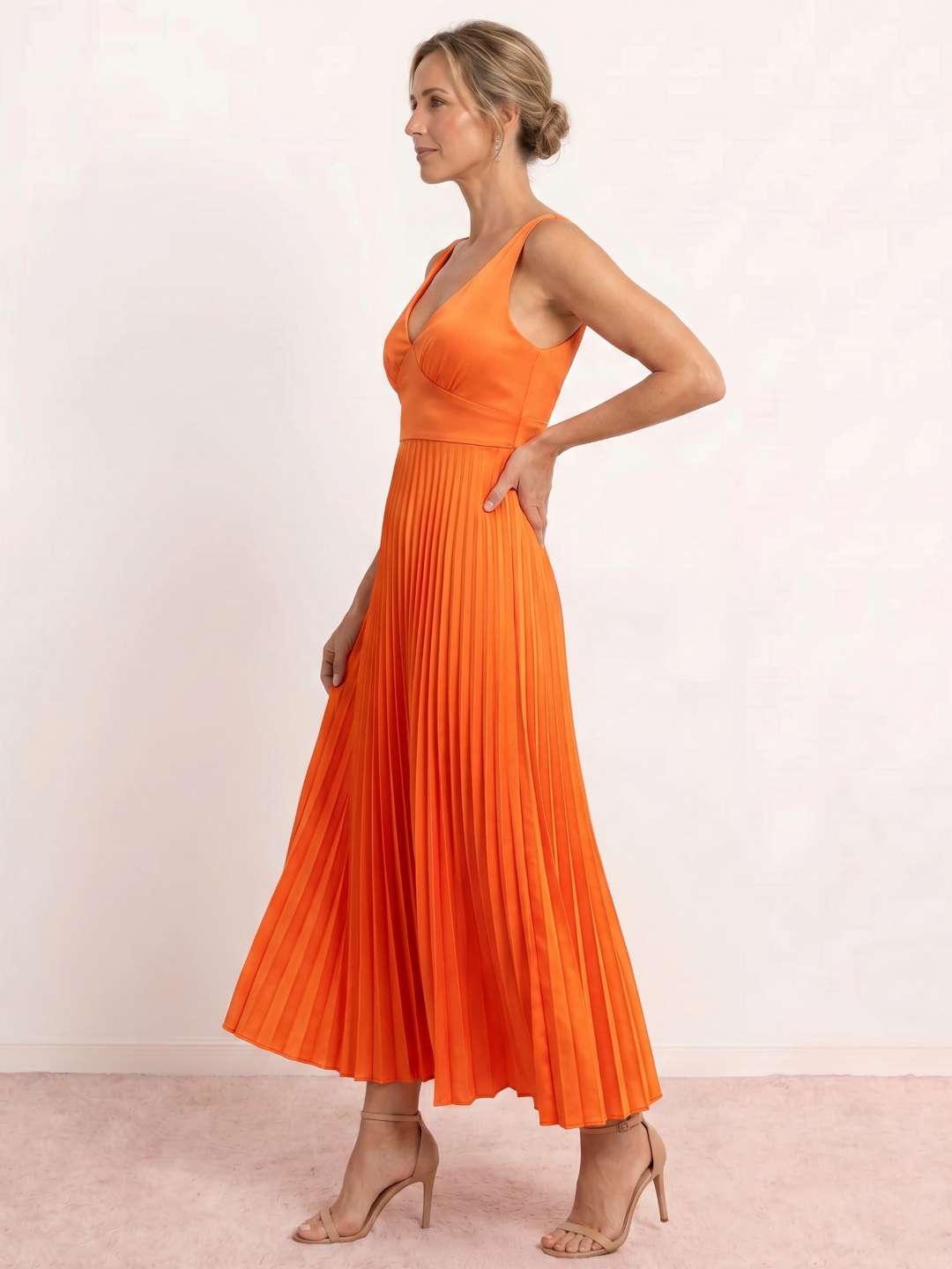 Robe midi plissée Vesta
