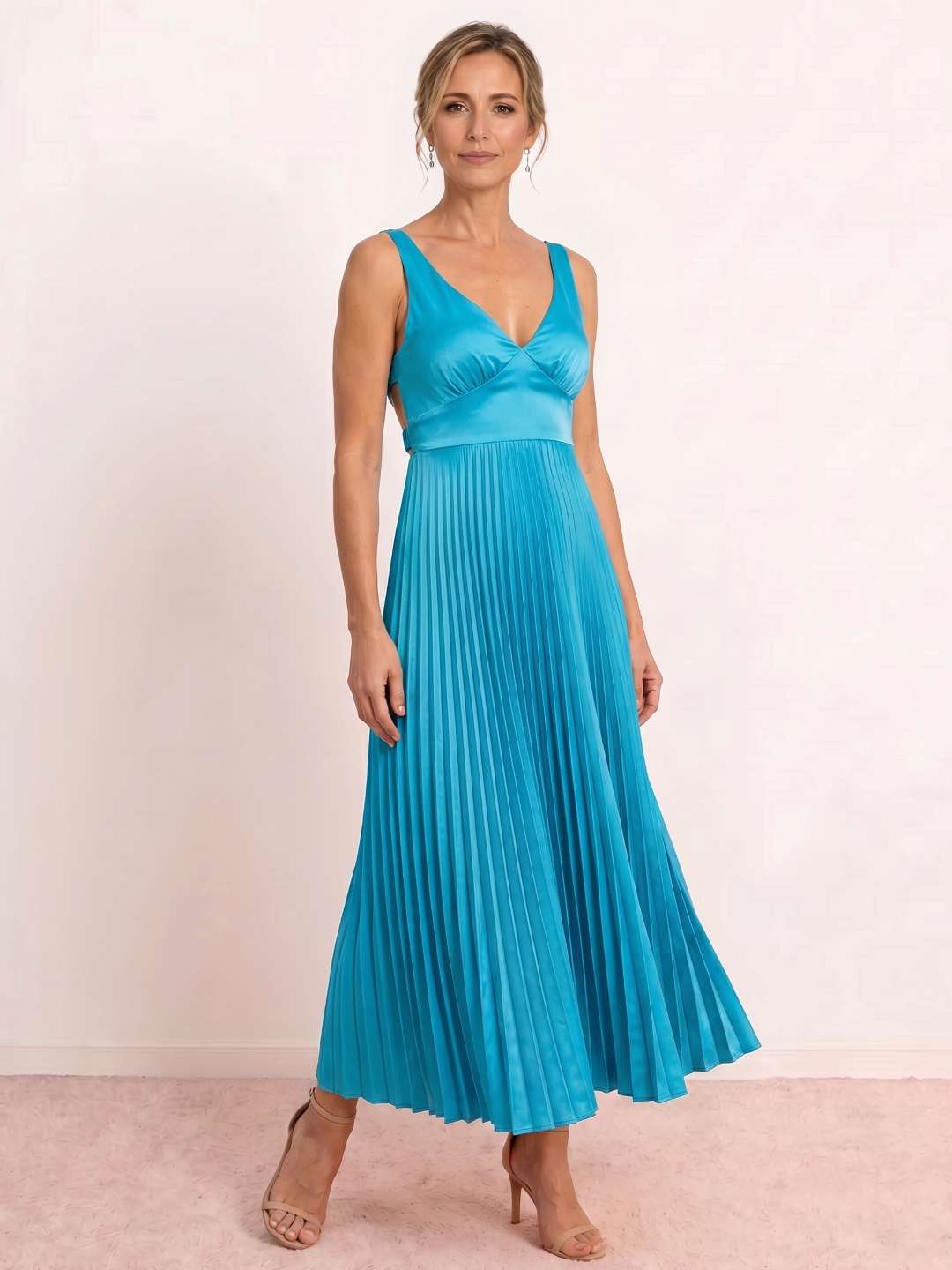 Robe midi plissée Vesta