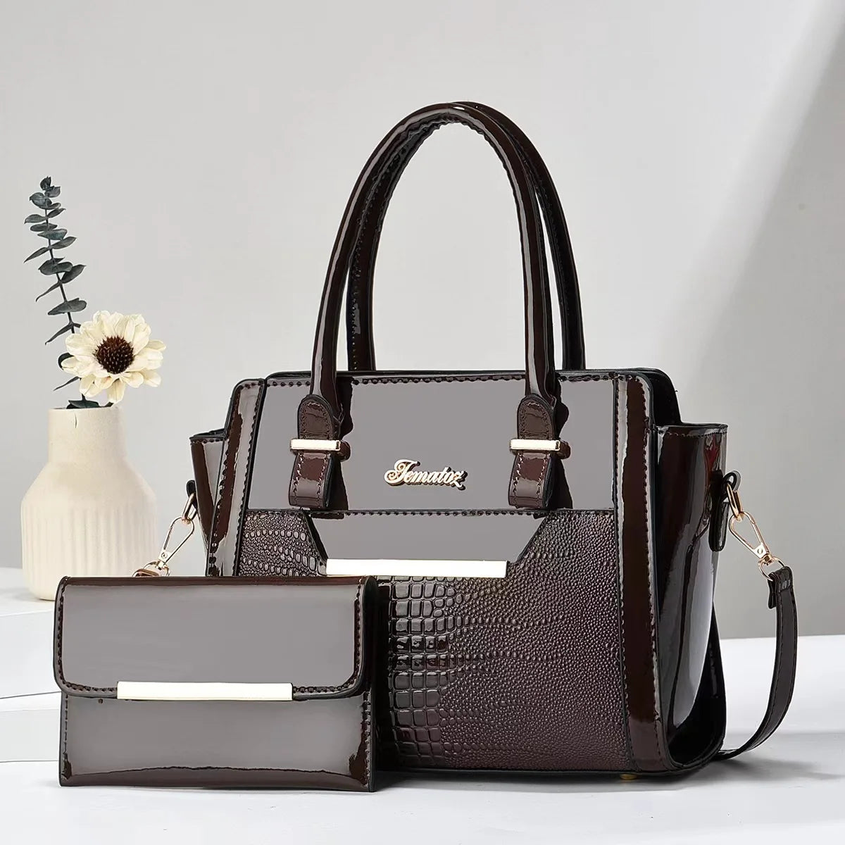 Ensemble sac et portefeuille en cuir - Cror