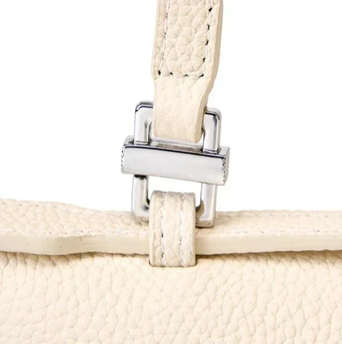 Petit sac cabas rose en cuir véritable