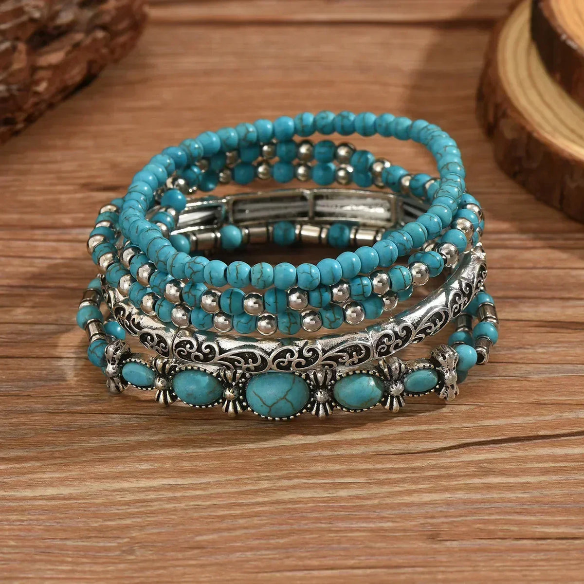 Diane | Ensemble de bracelets turquoise