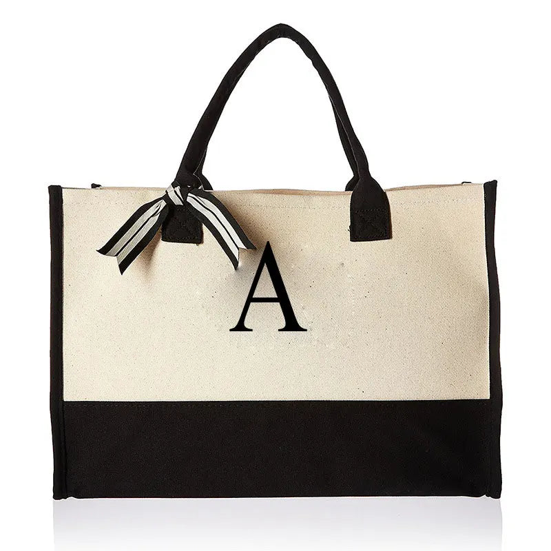Sac en toile à initiales personnalisées