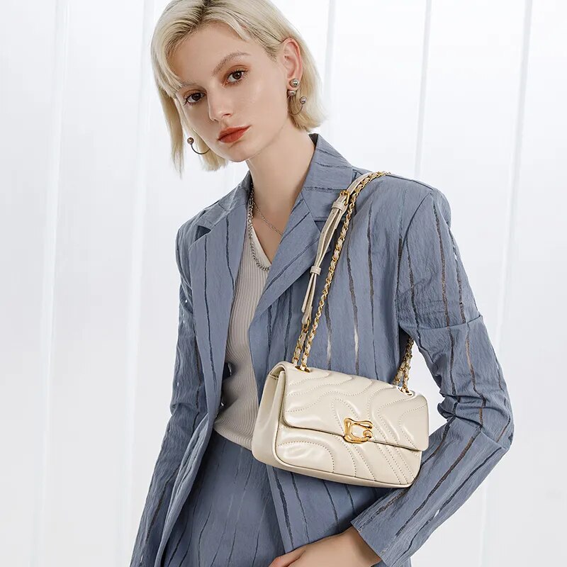 Sac bandoulière moyen en cuir Emma