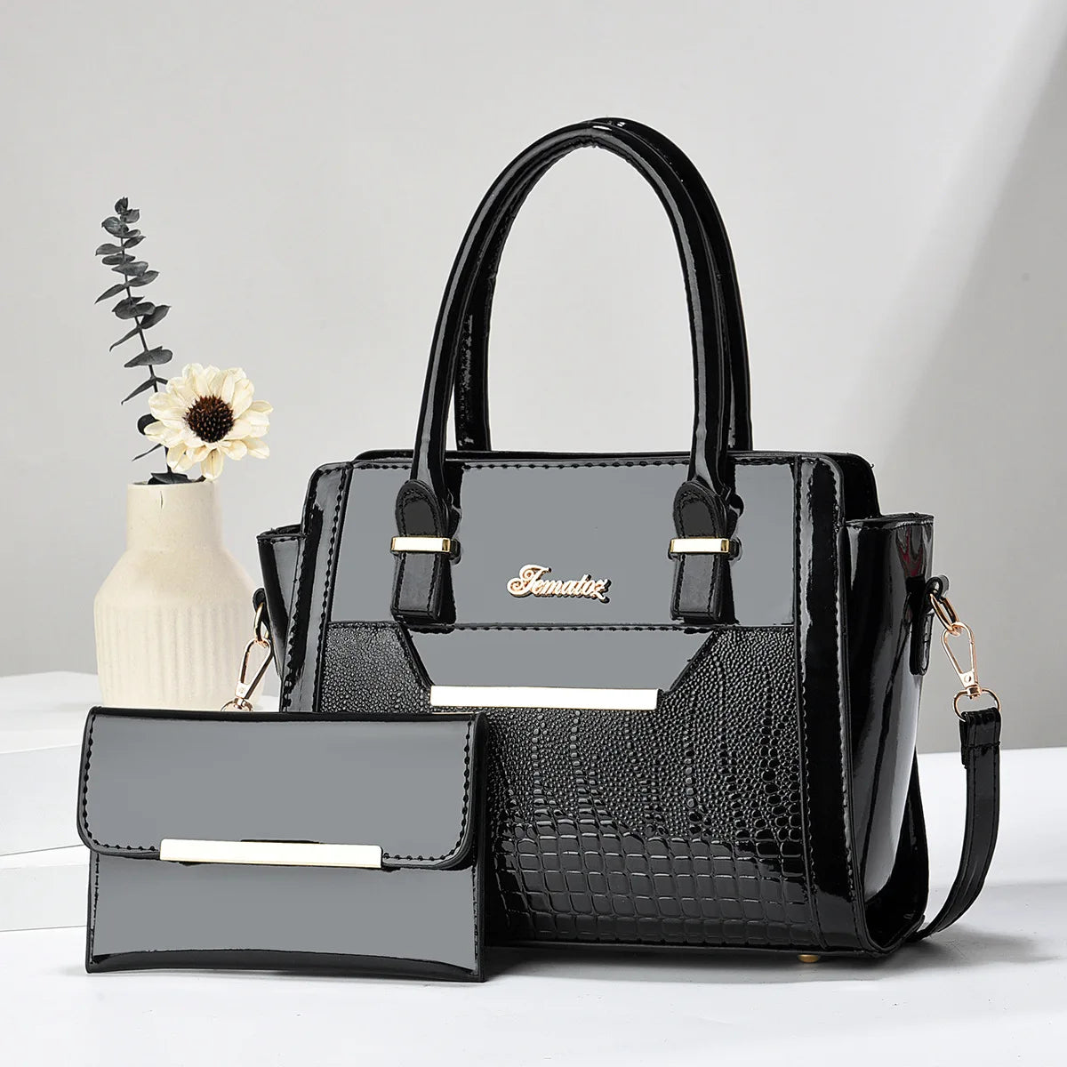 Ensemble sac et portefeuille en cuir - Cror