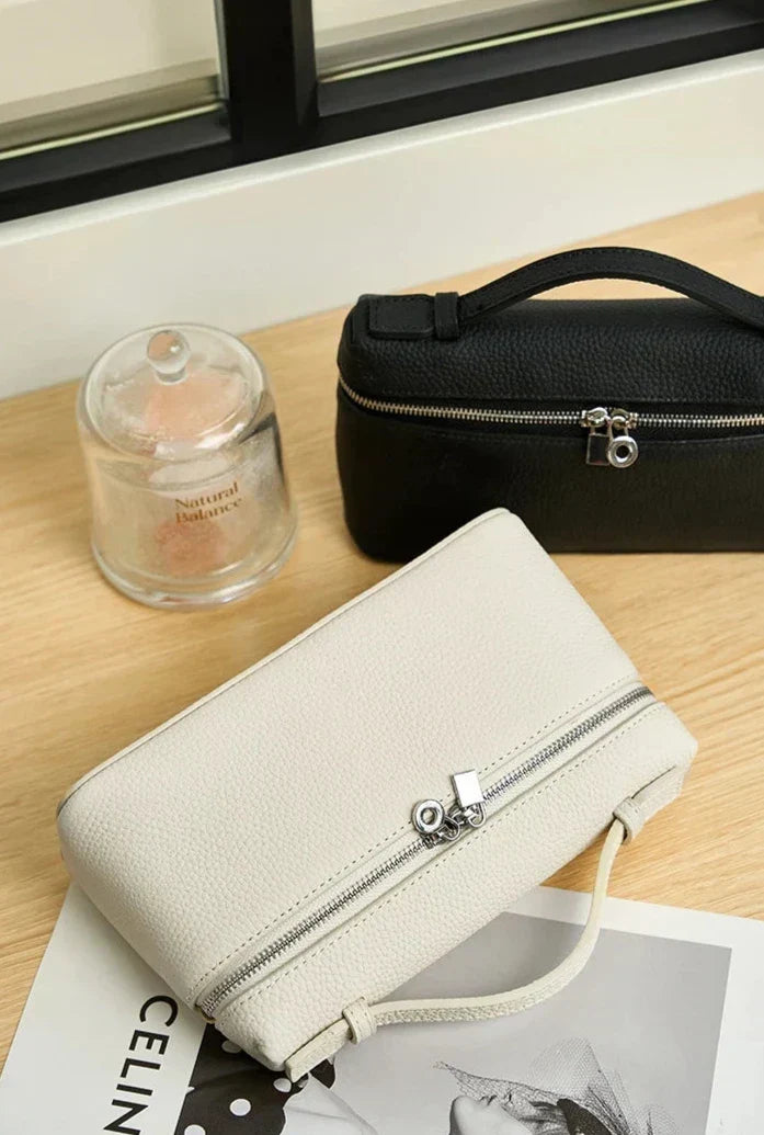 Petit sac cabas rose en cuir véritable