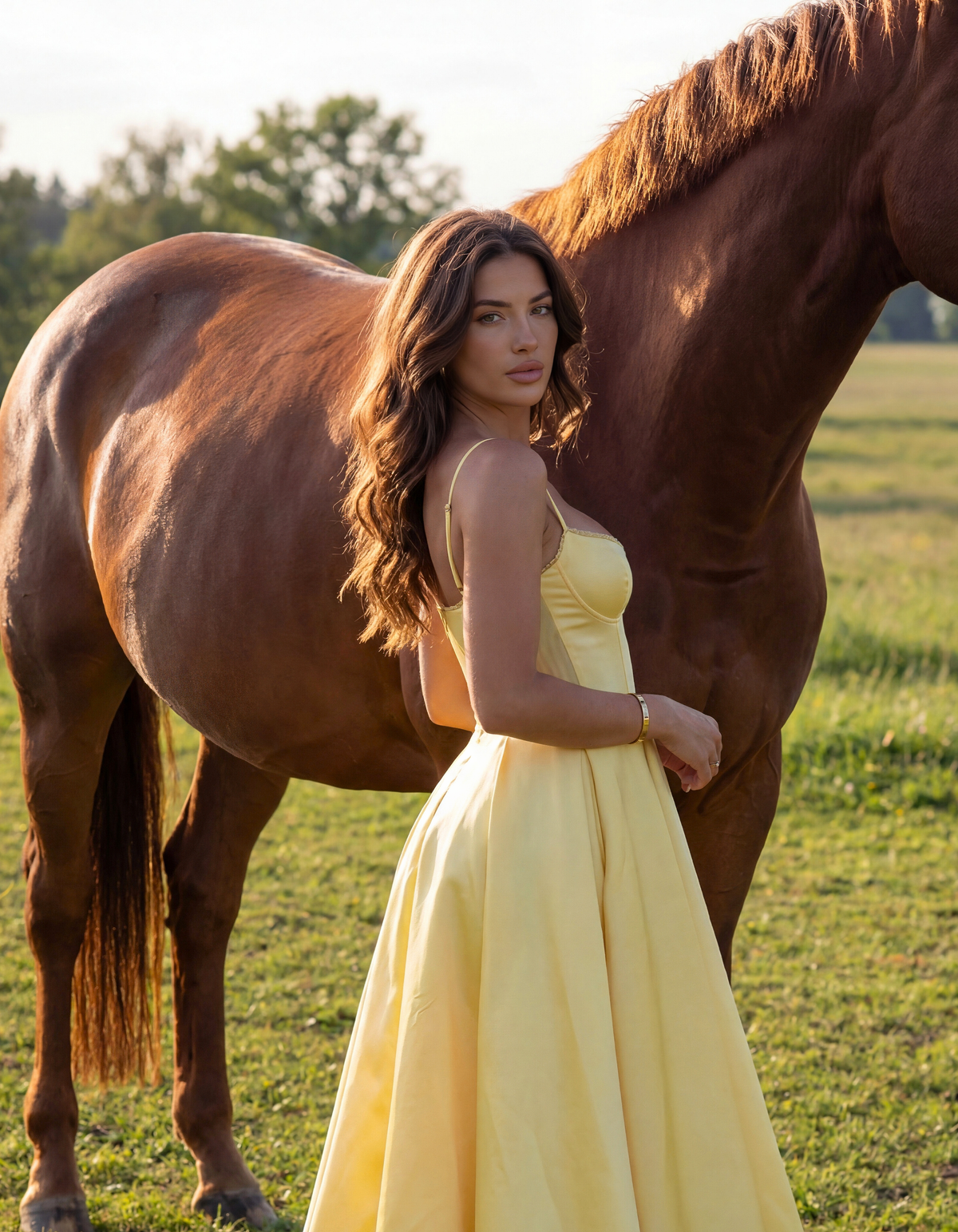 Robe midi avec corset et jupe ample