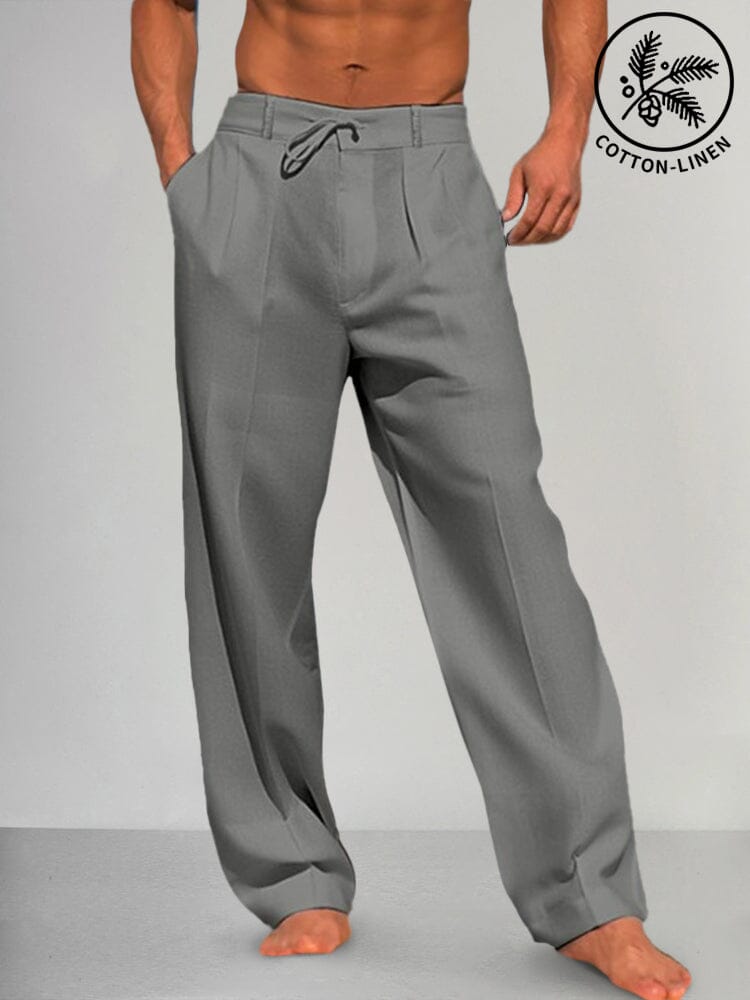 Torino – Pantalon droit en coton et lin