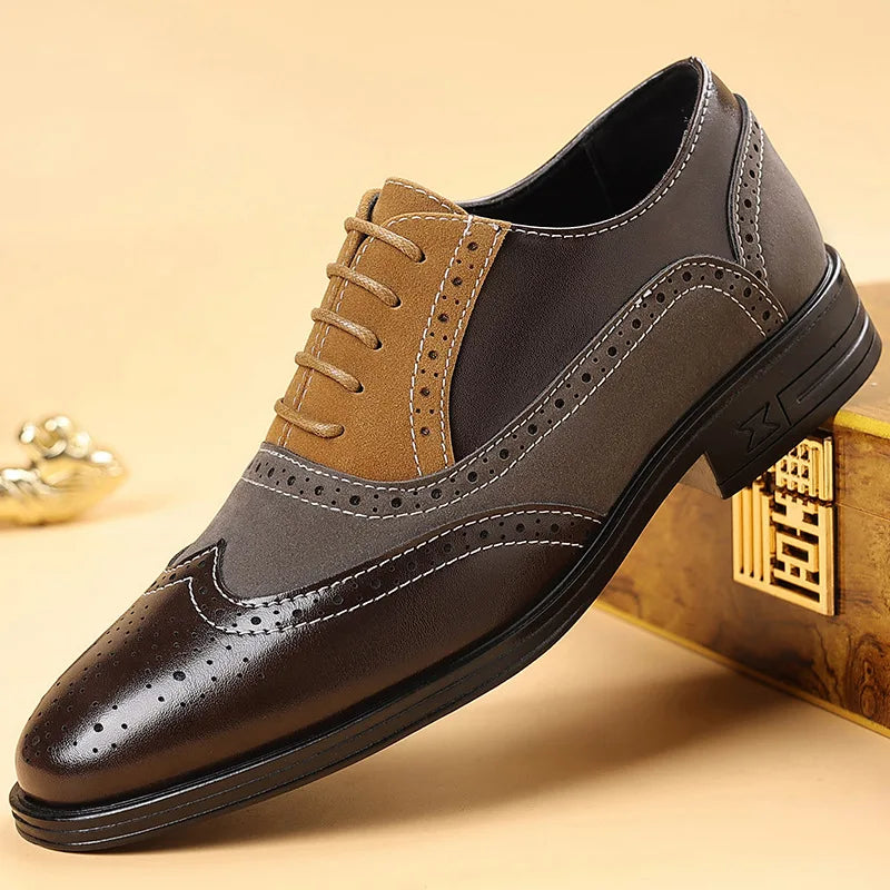 Chaussures Brogue Whitmore en Cuir et Daim