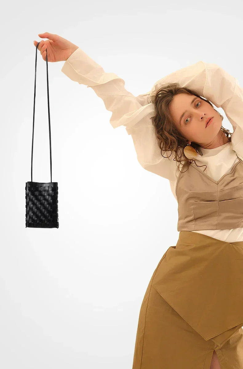 Sac pour téléphone tressé Juliette