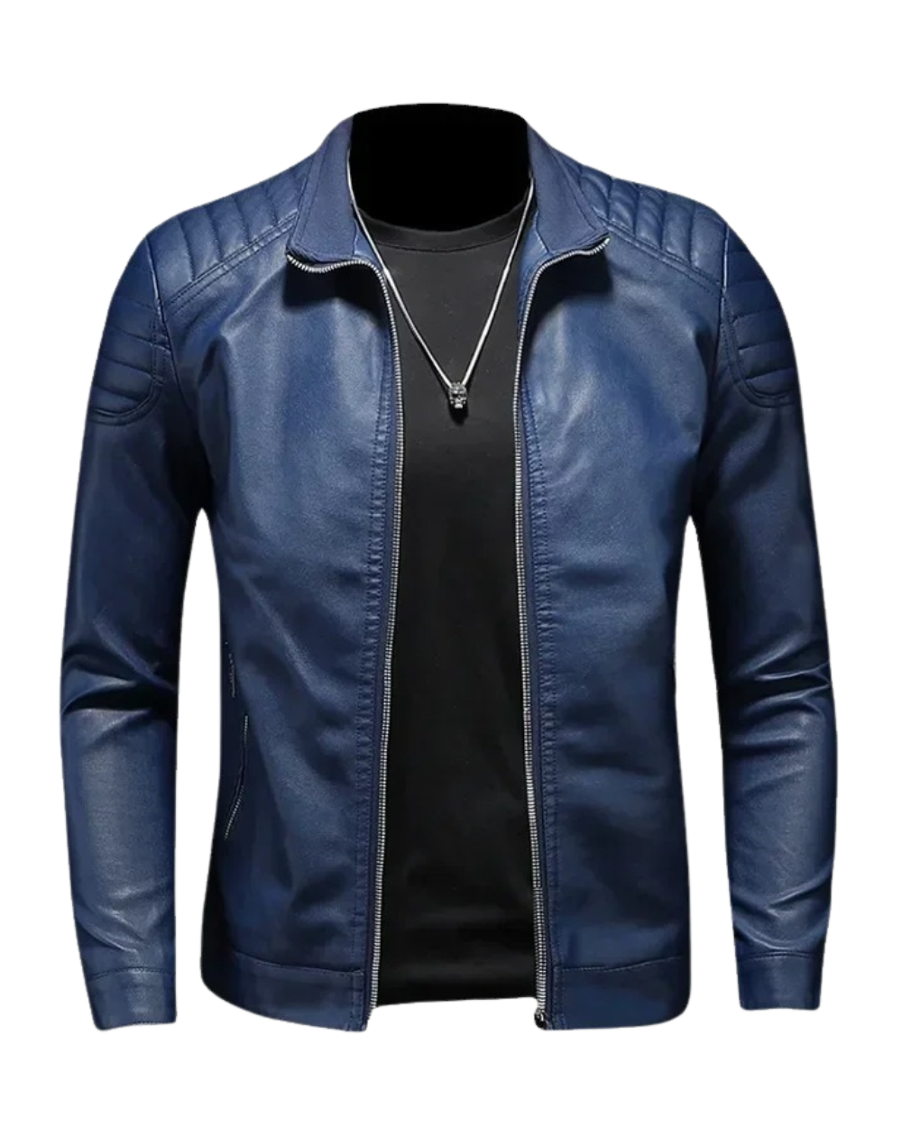 Alberto | Veste en cuir à col montant