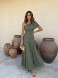 Robe longue Toledo verte