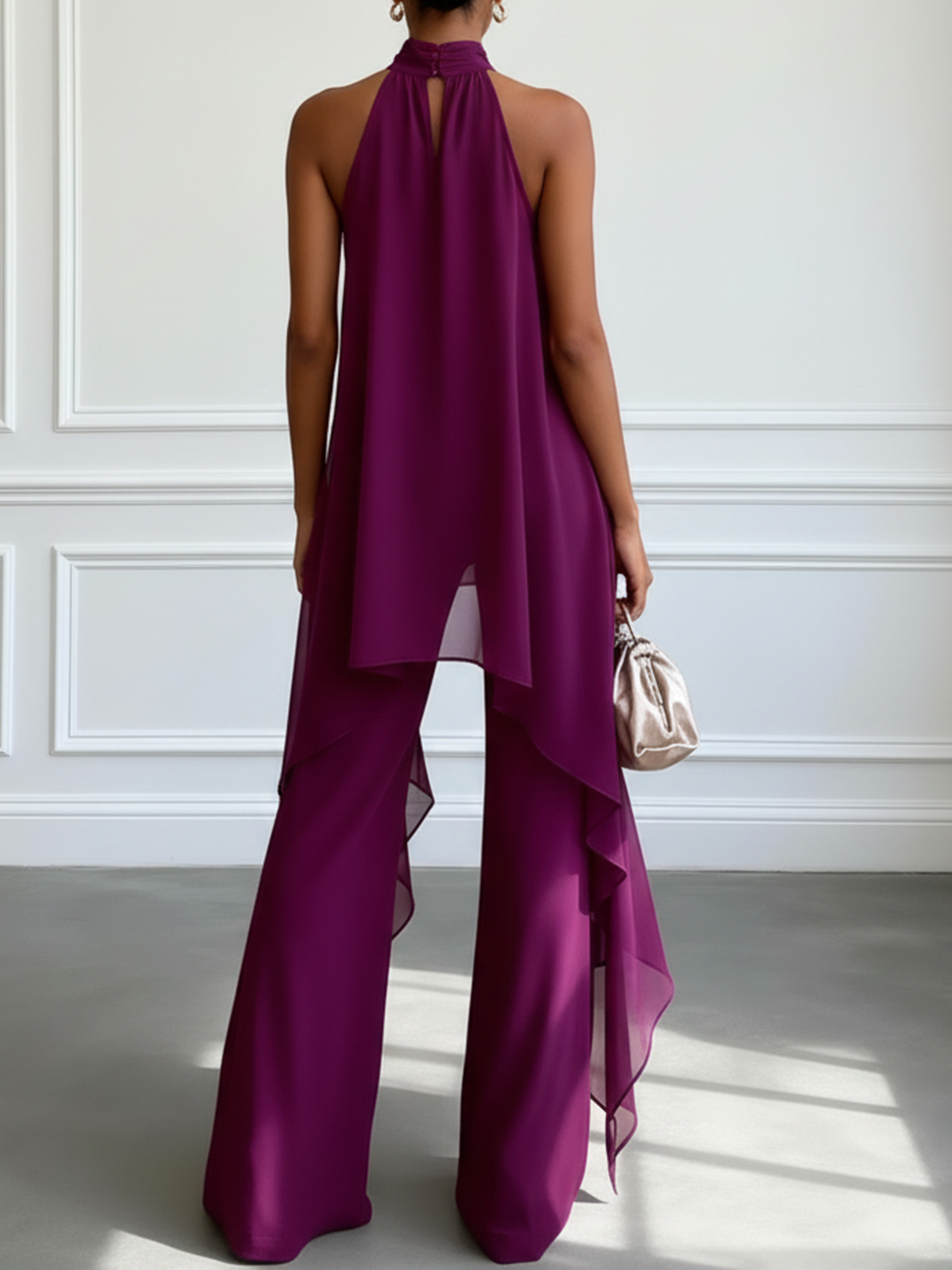 Ensemble Mauve Top Sans Manches & Pantalon