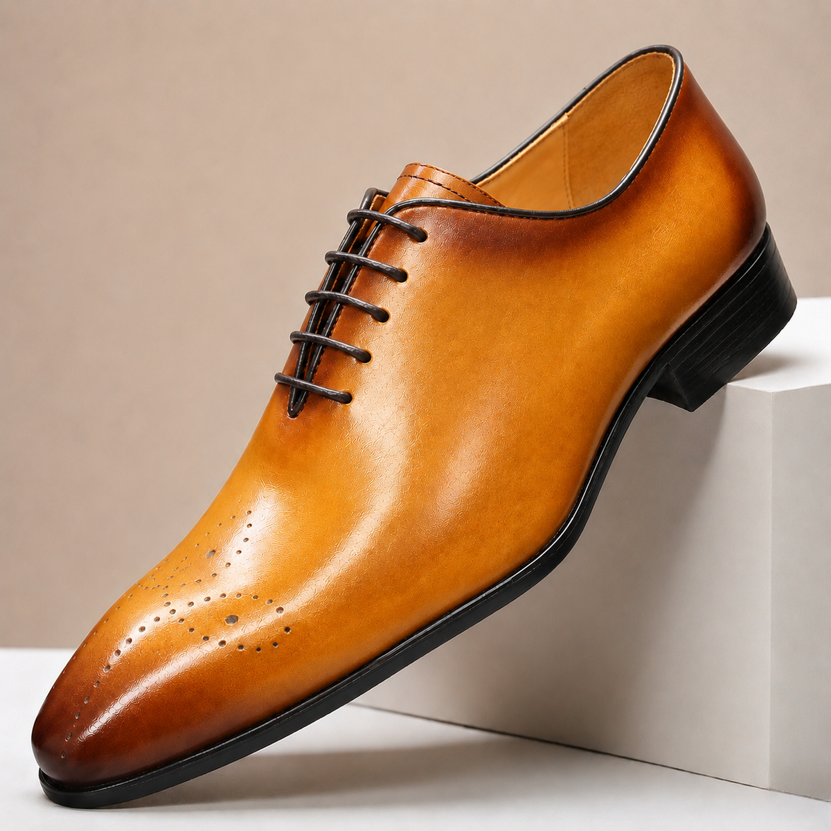 Chaussures Habillées Alessio en Cuir Pleine Fleur