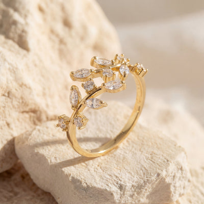 Bague en spirale de cristal