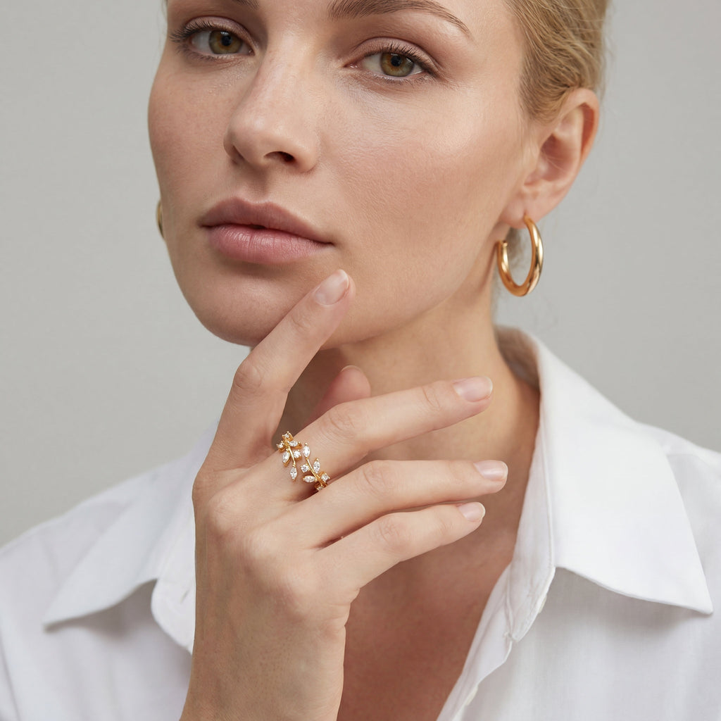 Bague en spirale de cristal