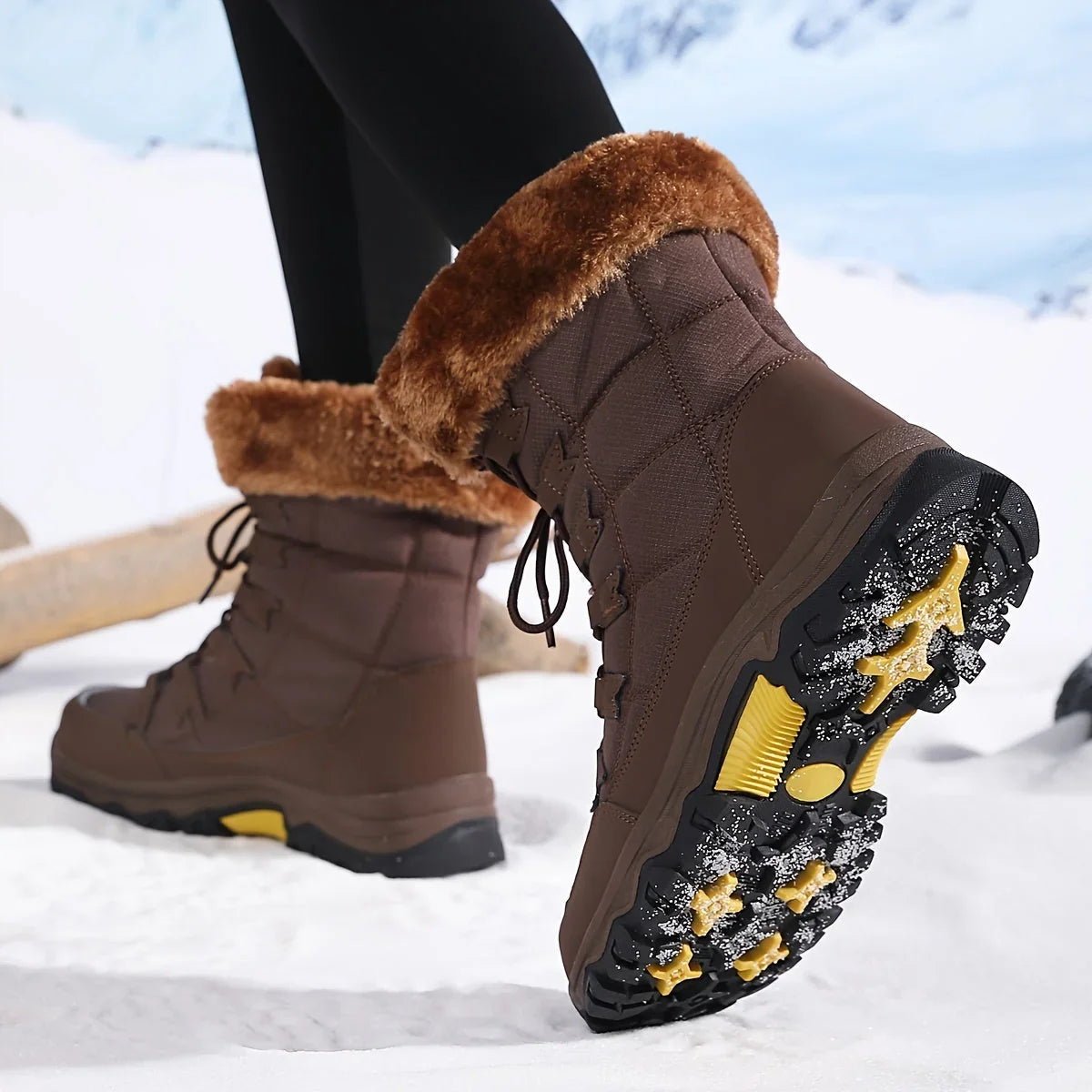 Boots For Women | Snow Lace-Up Faux Fur