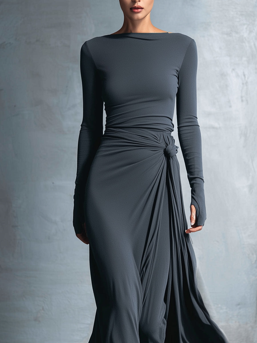 Nadège | Robe Maxi à Nœud Latéral