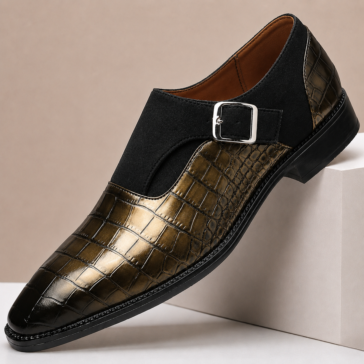Chaussures Monk Strap Valerico en Cuir Véritable