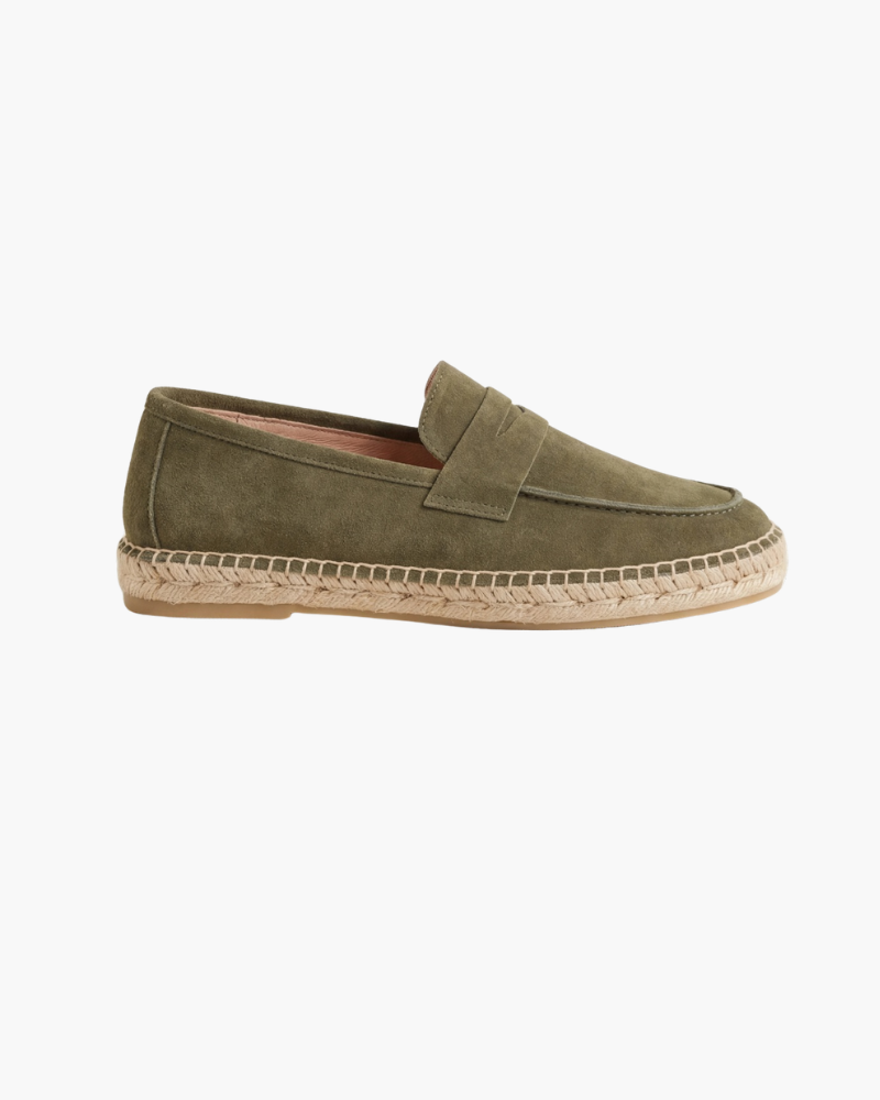 Espadrilles Riviera en Daim – Vert olive