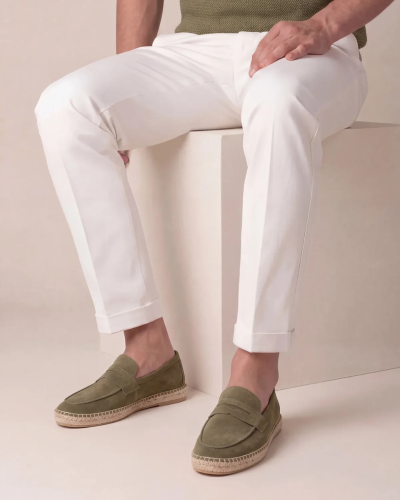 Espadrilles Riviera en Daim – Vert olive