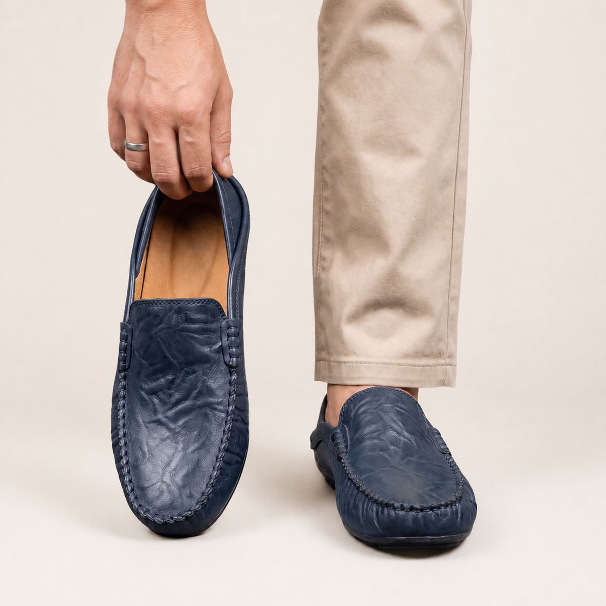 Florence | Mocassins en Cuir – Bleu marine