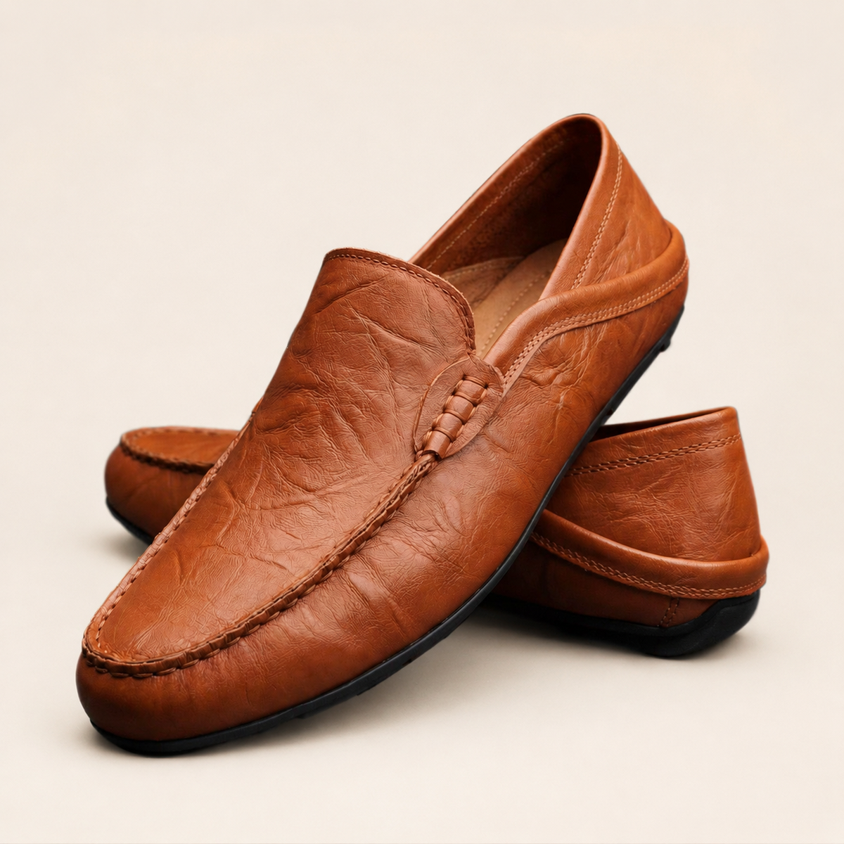 Florence | Mocassins en Cuir – Marron