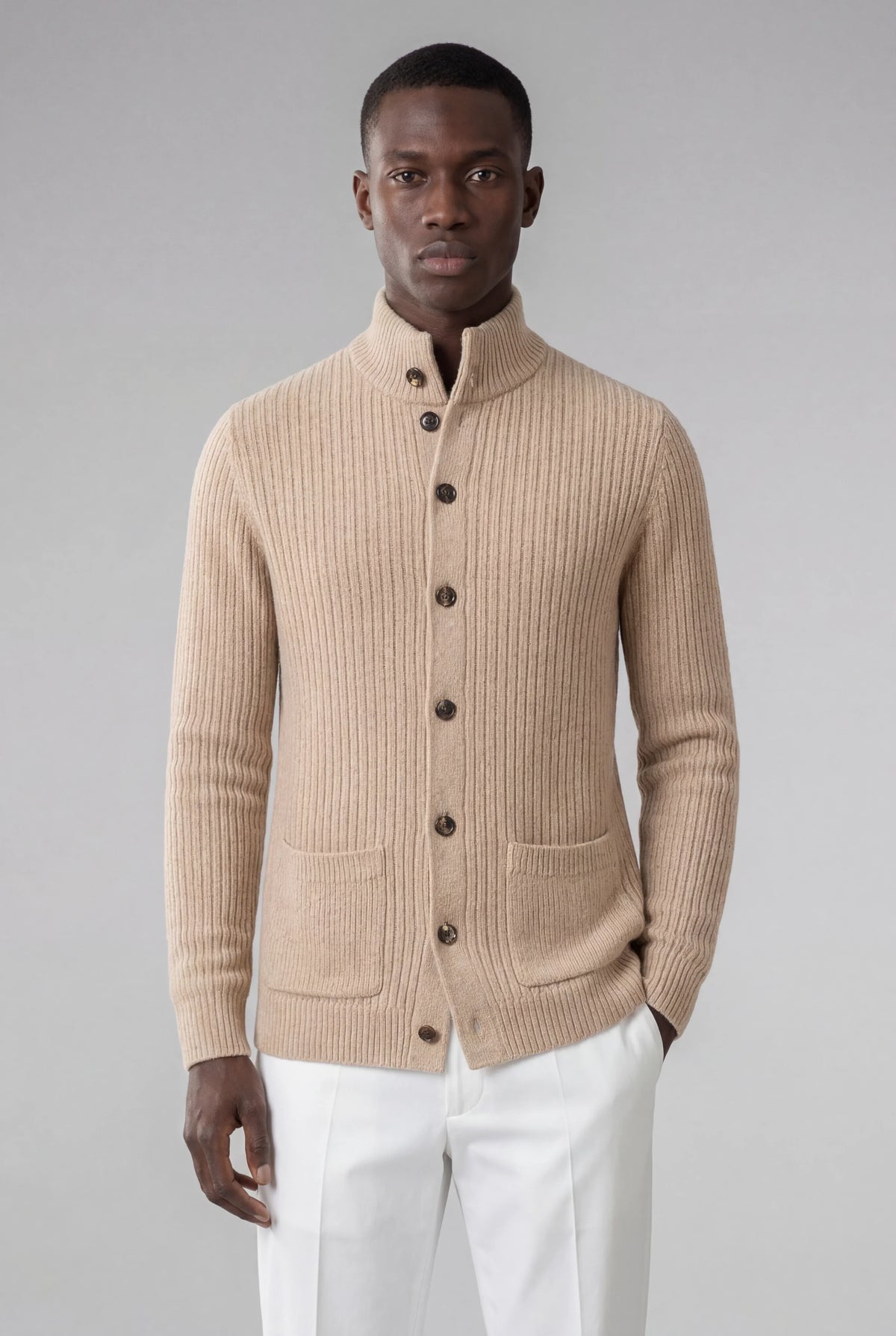Gilet en maille Nombre beige