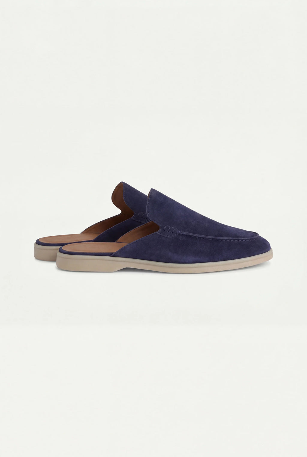 Mocassin bateau en daim bleu marine