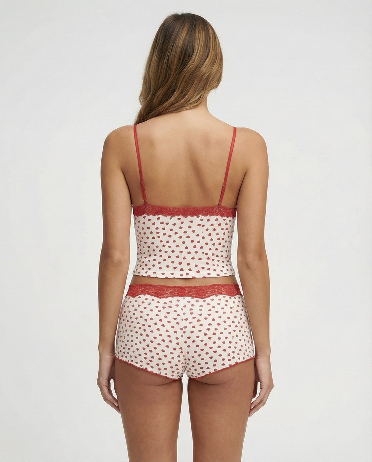 Conjunto lencero estampado corazones