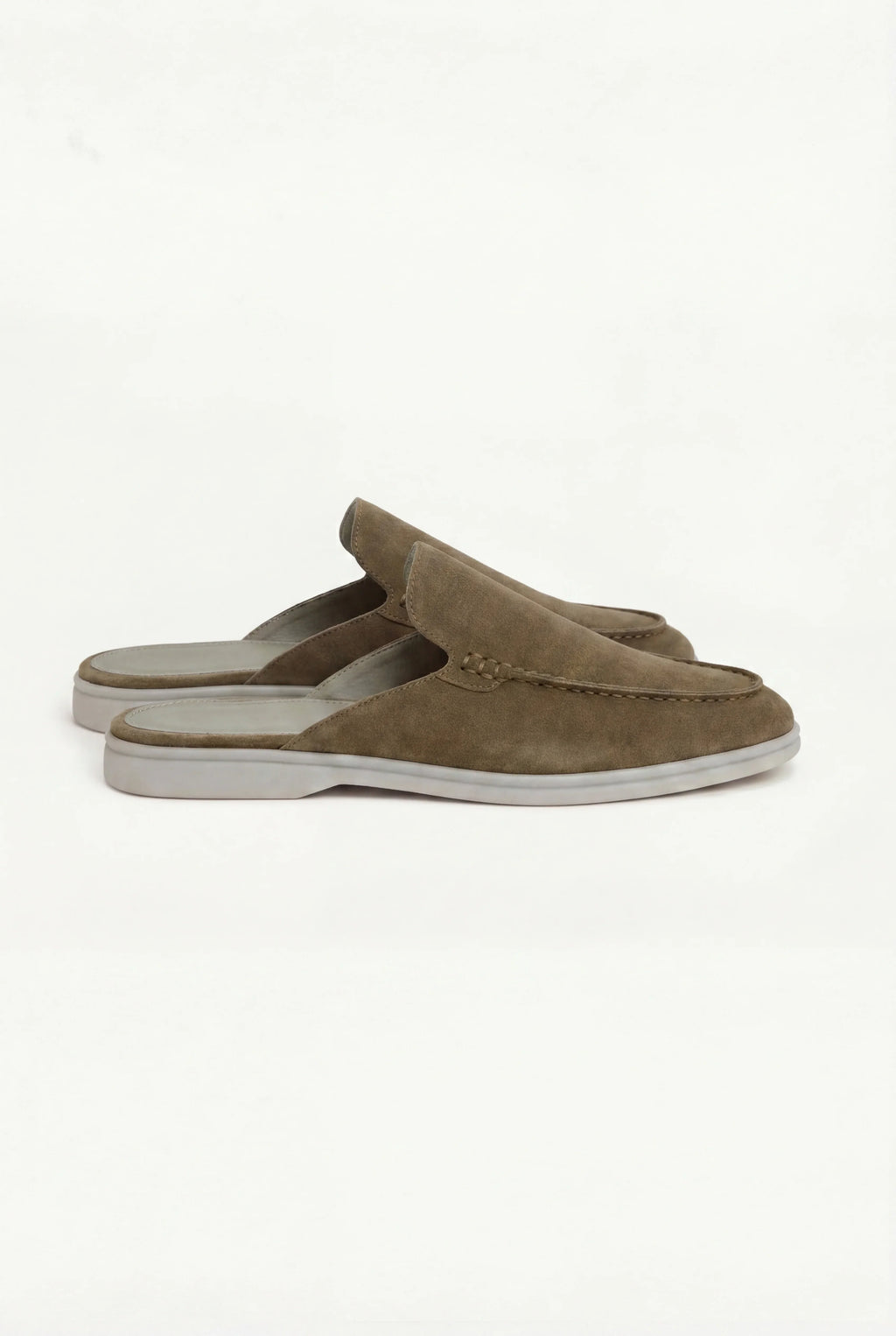 Mocassin en daim vert olive