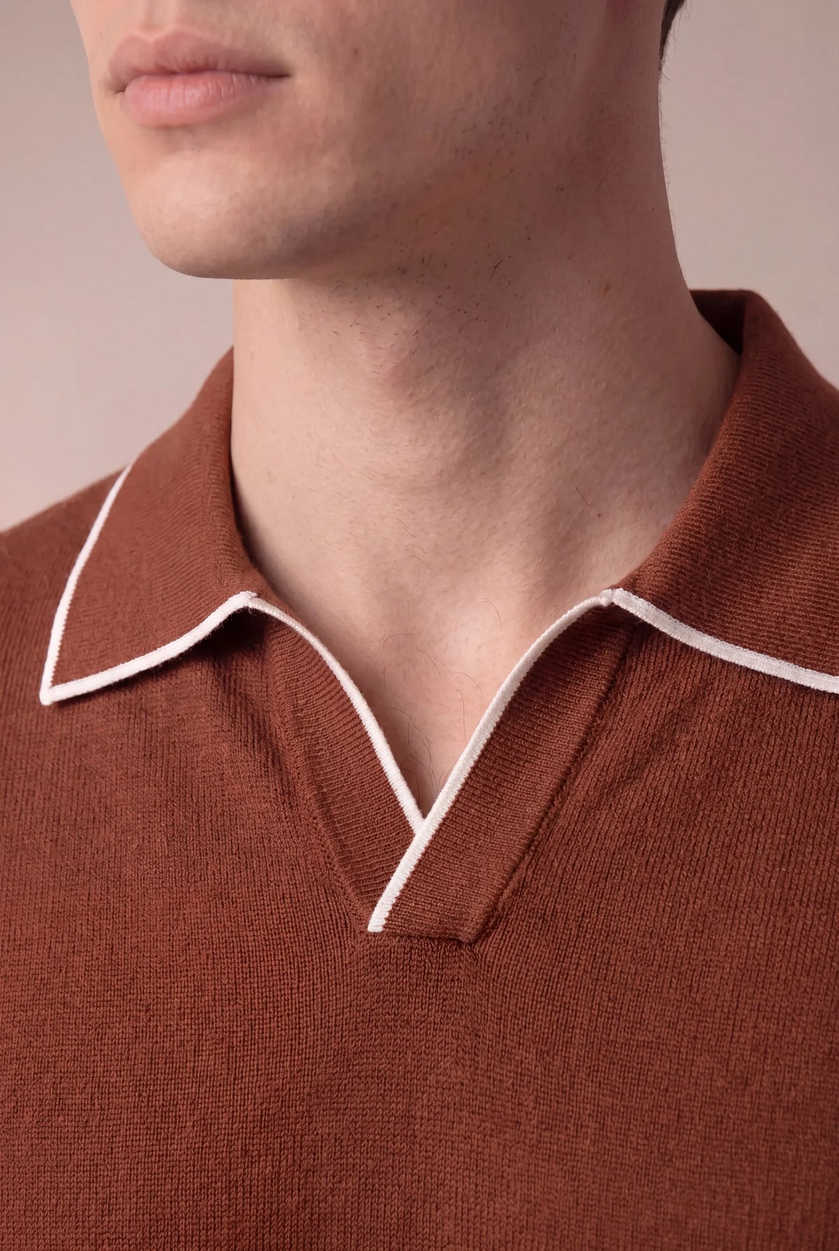 Polo sans boutons terracotta
