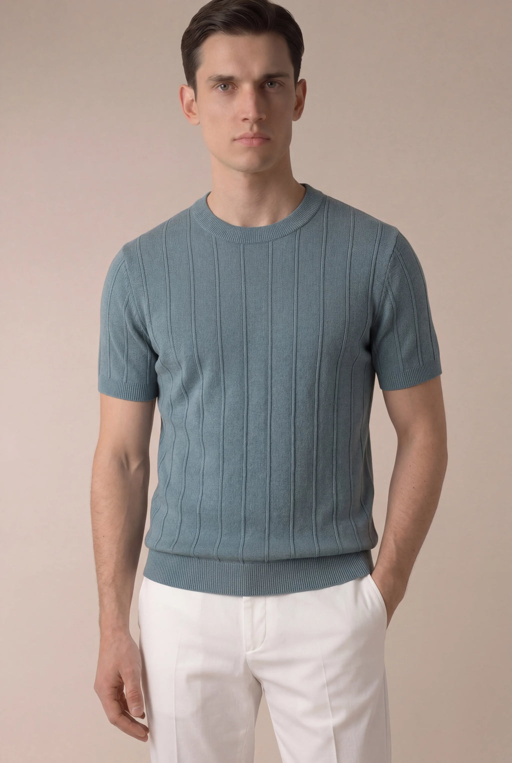 Camiseta Azul Avio Elegante