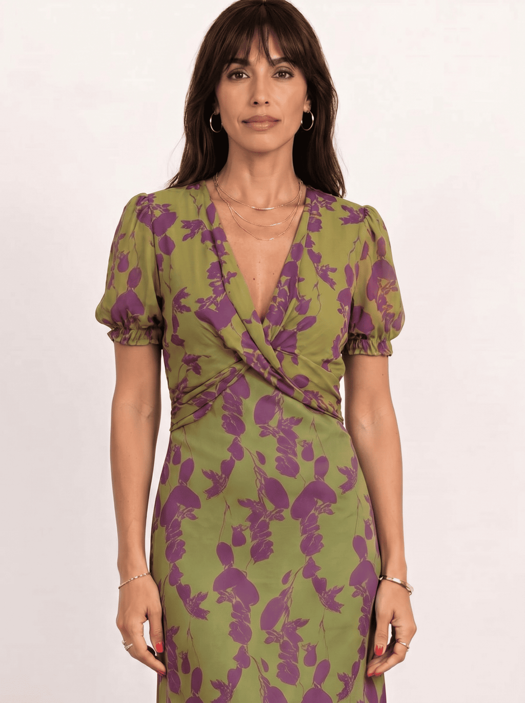 Robe midi imprimée à bretelles