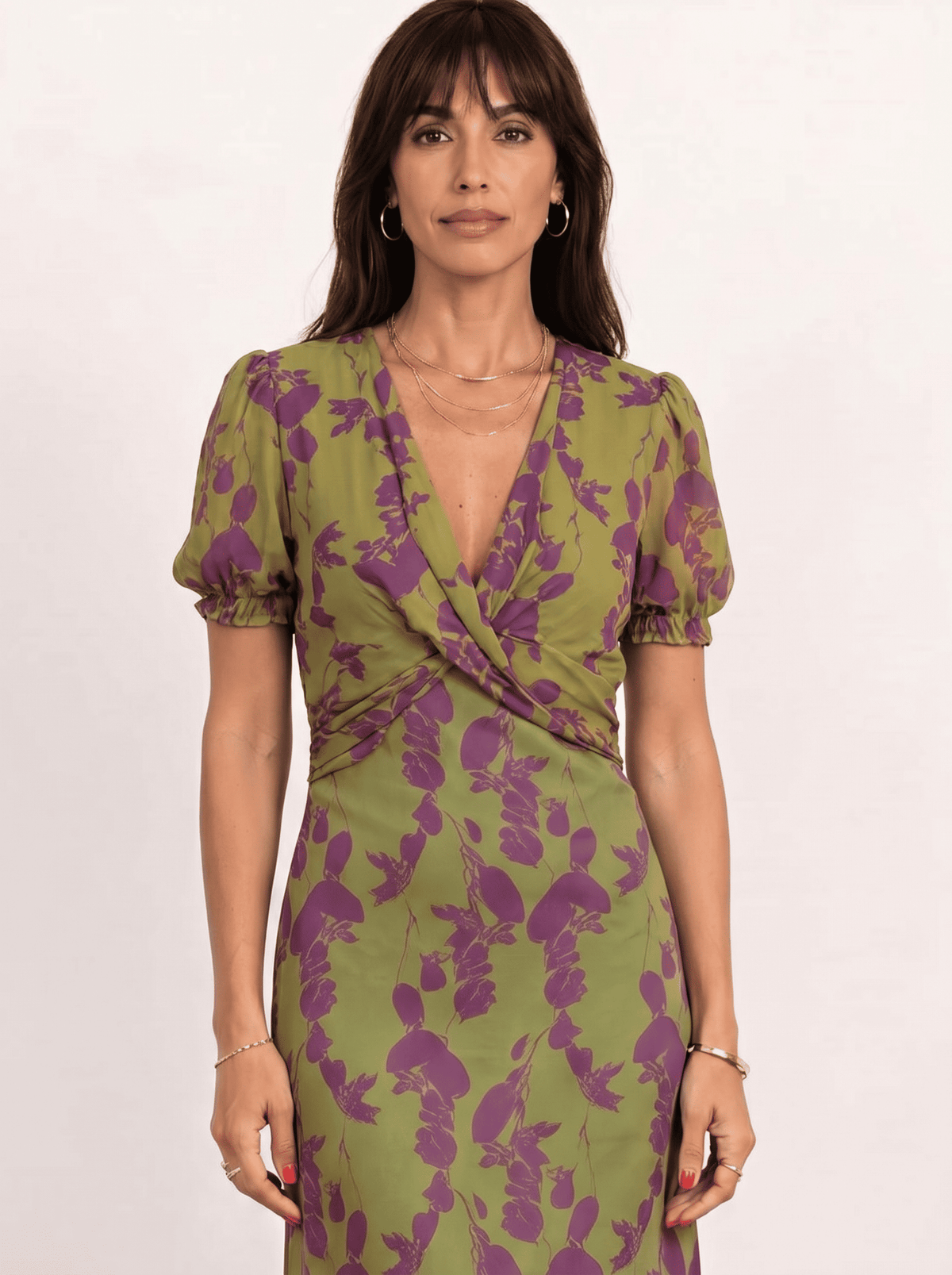 Robe midi imprimée à bretelles