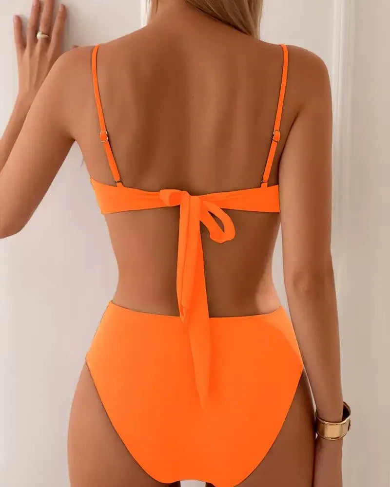 Bikini bandeau taille haute