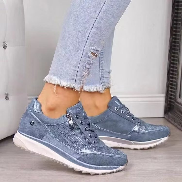 Confortia™ | Baskets orthopédiques compensées pour femme avec fermeture éclair
