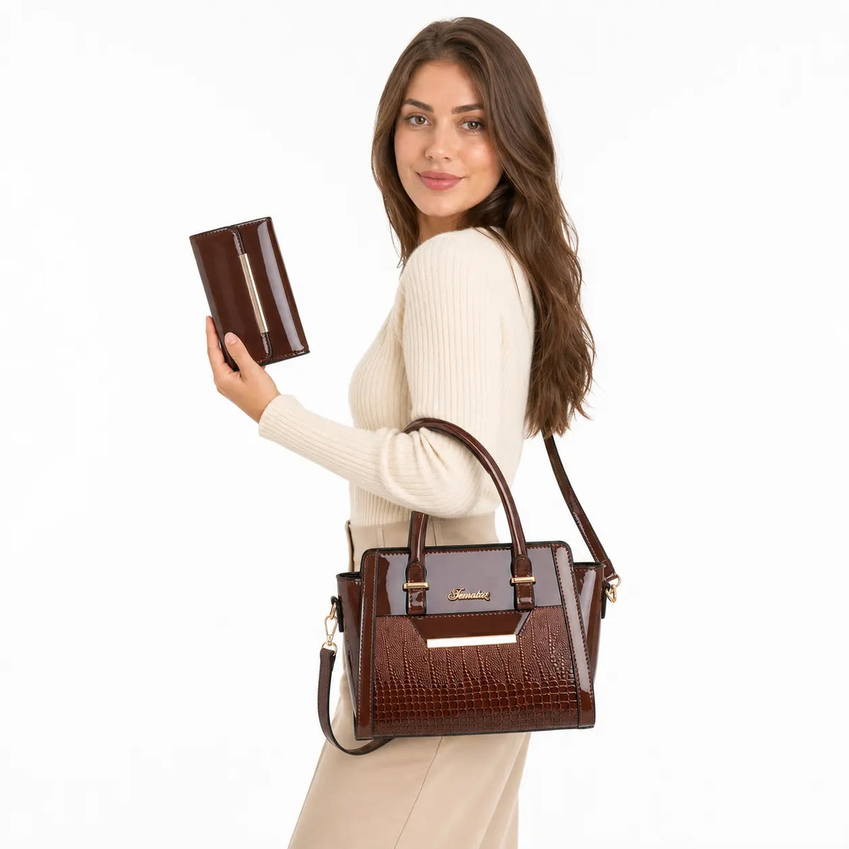 Ensemble sac et portefeuille en cuir - Cror