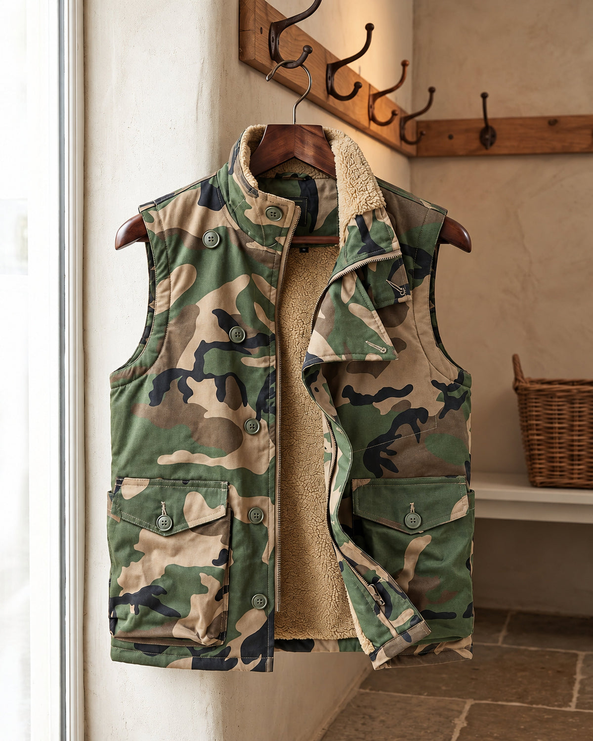 Gilet Lorenzo en Coton Doublé Sherpa