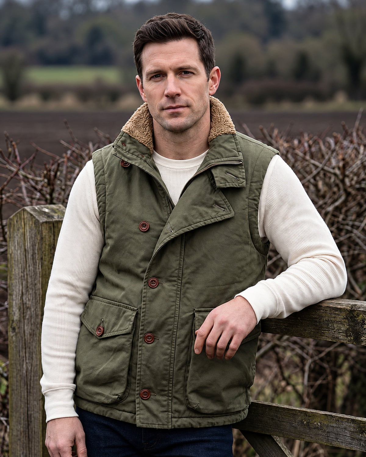 Gilet Lorenzo en Coton Doublé Sherpa